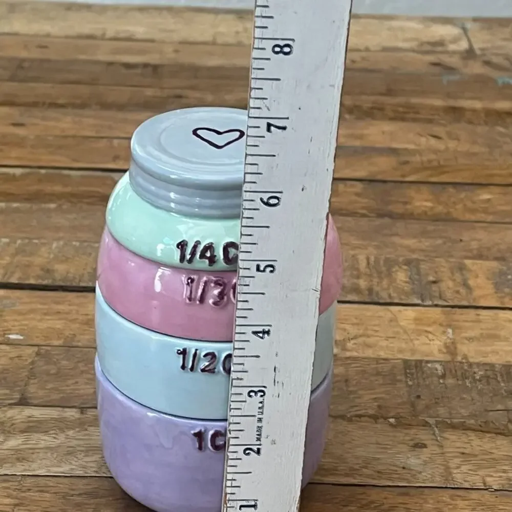 Studio Art Pottery Ceramic Measuring Cups Stackable 6